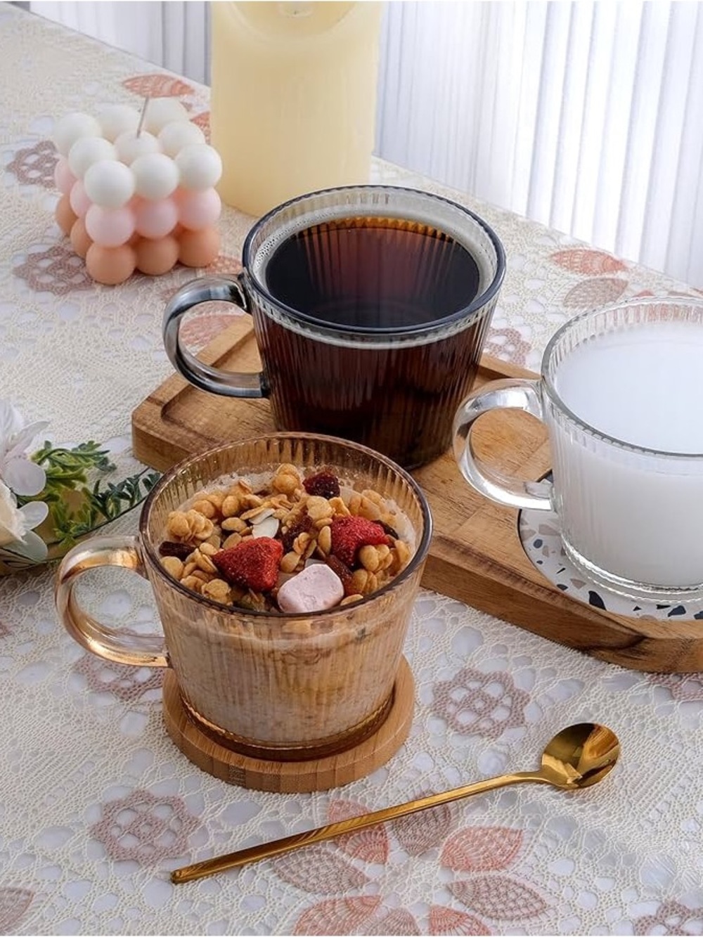 2pcs Glass Coffee Mug Set - Picture 4 of 6